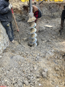 Drilling caissons per soil engineer