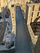Concrete just placed into forms