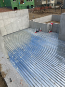 Corrugated steel in place  - ready for concrete