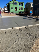 First layer of concrete completed for garage floor