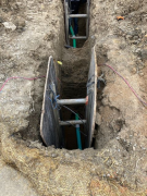 Shoring for new sewer line