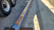 Garage steel beam is plated on ground