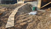 Walkway built to house for a cleaner & safer job site