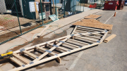 Gable trusses are prepared on the ground