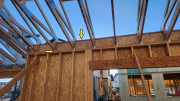 Trusses installed with hurricane clips and roll blocks