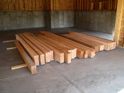 10x10 Timber Column Beams Stored in Garage  