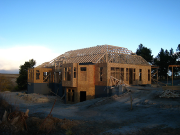 Main Trusses Installed wihout Upper Peak Trusses  