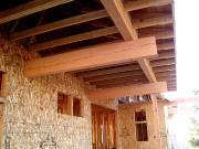 6x14 Timber Beams Hanging Above Rear Porch  