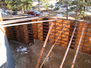 Curved Battered Wall for South Patio Formed  