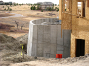 Battered Foundation Walls for South Patio  