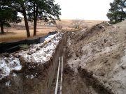 Trench Behind Septic Tanks  
