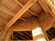 Rafters, Soffit & Walls Under Living Room Roof  