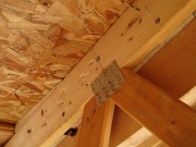 Trusses & Timber Rafters Bolted Together  