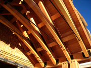 Detail of Entry Roof with Open Rafters  