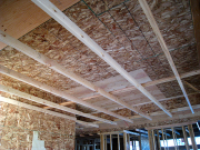 Bottom of Trusses are Sheathed for Insulation  