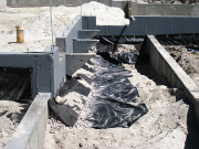 Perimeter Drain System Finished on Garage Foundation