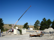 Crane Lowering Swimming Pool