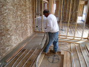 Pouring Gypcrete in Master Closet  