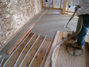 Pouring Gypcrete in Master Closet  