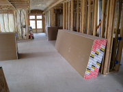 Drywall Stocked Inside House  