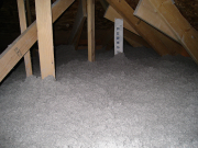Garage Attic Insulated with Cellulose  