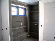 Master shower sheathed with durock