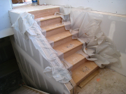 Upper finish stairs installed
