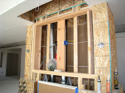 Niche for living room TV framed