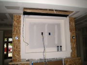 TV niche in living room is complete