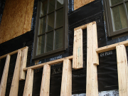 Battered framing around windows