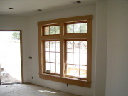 Walkout wall windows trimmed