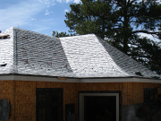 Garage slate roof is finished