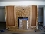 Built-ins at basement fireplace