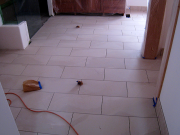 Master bath tiles installed