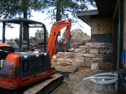 Retaining walls under construction