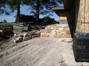 Retaining wall by garage north
