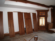 Interior doors are stained