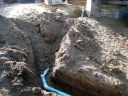 Northwest side rain collecting pipe