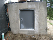 Steel door to crawl space installed