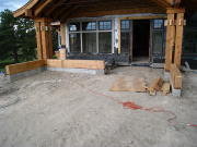Entry walls under construction