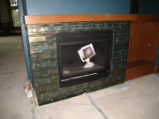 Breakfast room fireplace