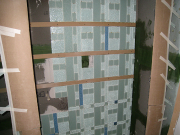 Tile in guest shower in progress