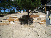 Stone wall in northwest corner