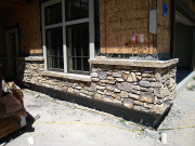 Garage stone installed