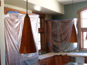 Lights above kitchen island