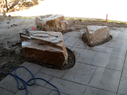 Boulders at north patio
