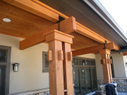 North timber beams are stained