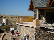 South deck box columns are framed