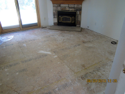 Carpet & baseboards are removed throughout house