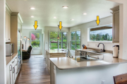 Full kitchen remodel with added windows for much more daylight